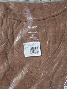 Sonoma V-Neck Everyday Tee in Rust
